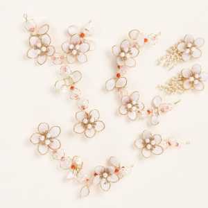 Pearl White Floral Jewellery Set