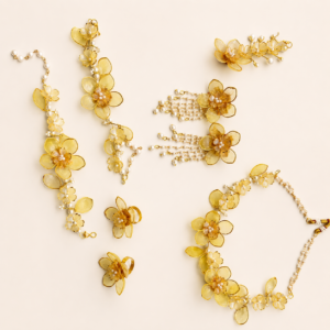 Golden Yellow Floral Jewellery Set