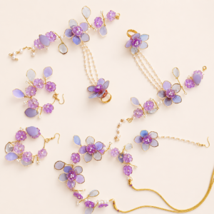 Lavender Blue Floral Jewellery Set