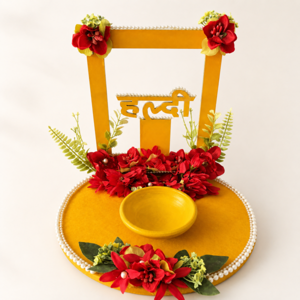 Traditional Haldi Decor Stand with Bowl