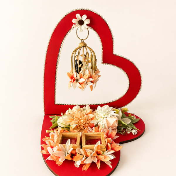 Red Heart Engagement Ring Platter