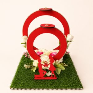Red Proposal Ring Ceremony Decor Stand