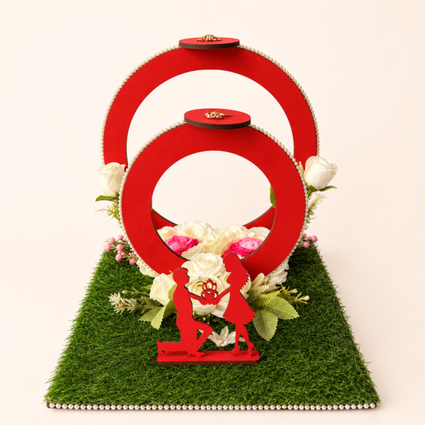 Red Proposal Ring Ceremony Decor Stand