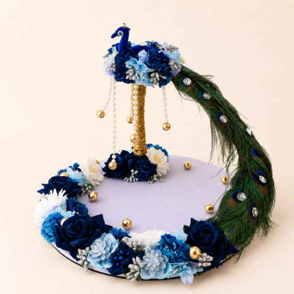 Blue Peacock Theme Wedding Decor Platter
