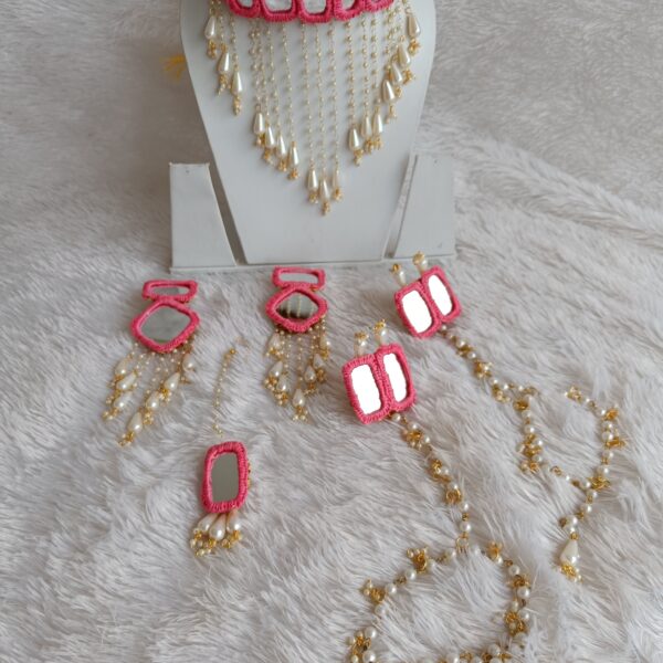 Pink Mirror Pearl Jewellery Set