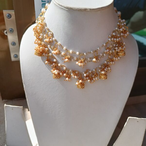 Royal Pearl Jhumki Necklace