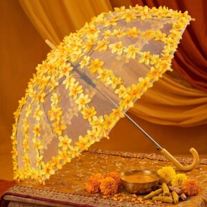 Golden Blossom Floral Bridal Umbrella
