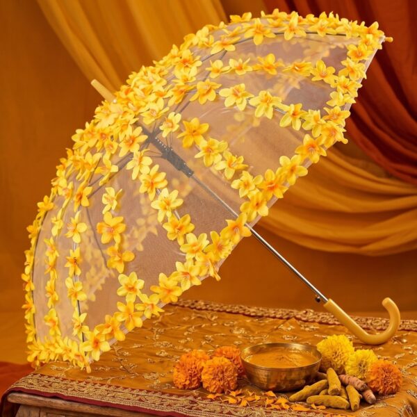 Golden Blossom Floral Bridal Umbrella