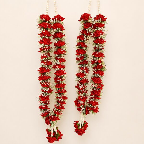 Red Rose Bridal Groom Varmala Set