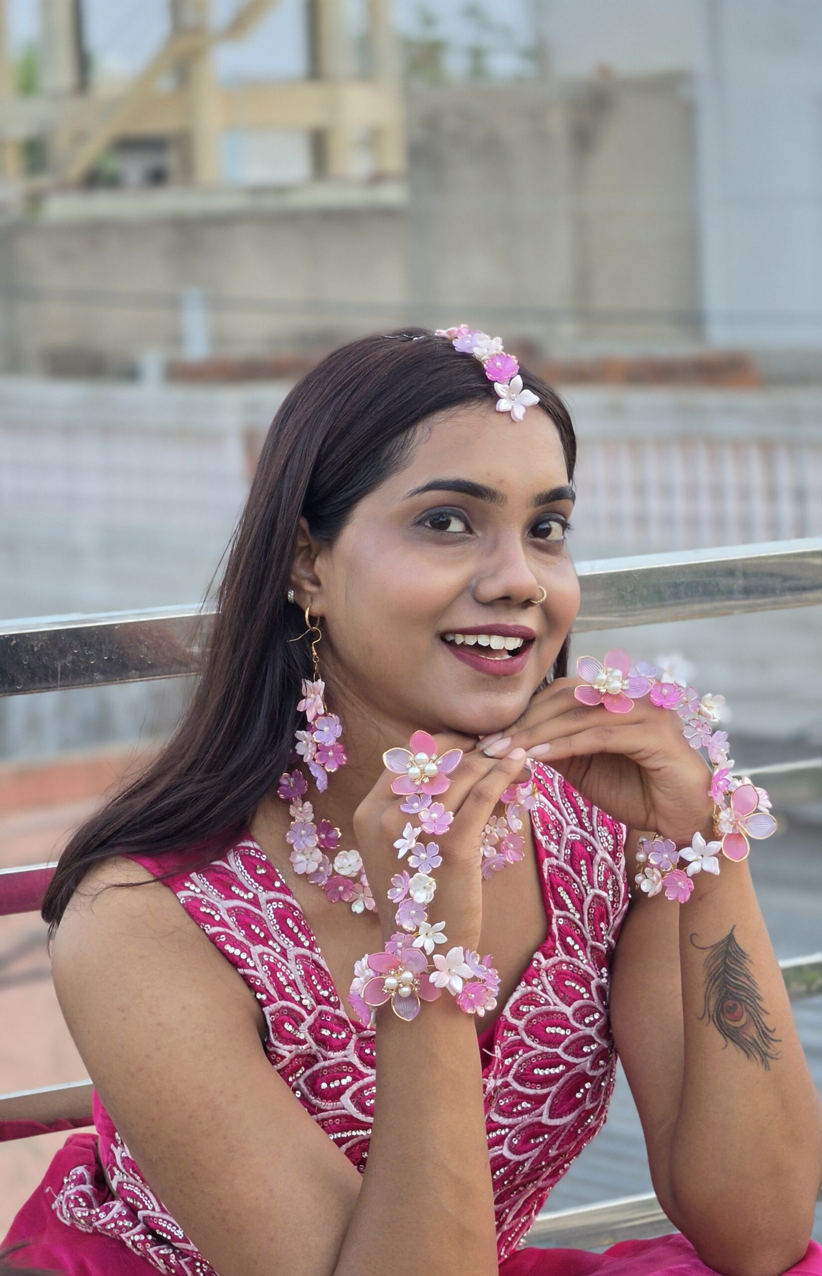 Rosé Petal Floral Jewellery Set