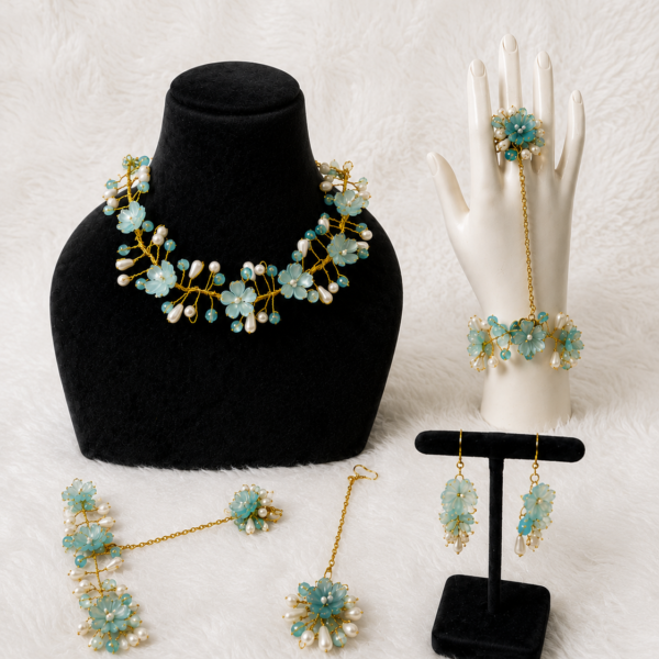 Aqua Bloom Floral Jewelry Collection