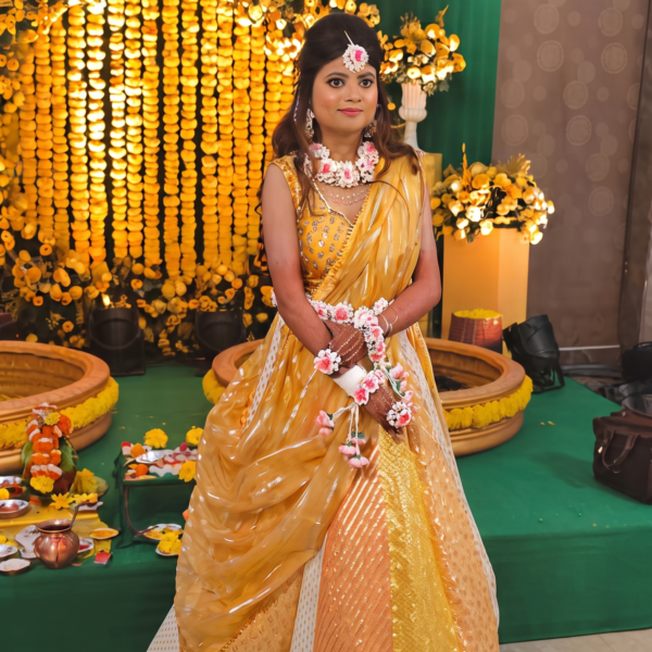 Rose Pearl Elegance Haldi Jewellery Set