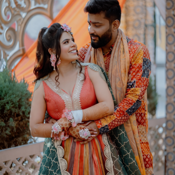 Blush Petal Couple Haldi Jewellery Set