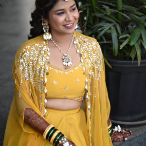 Ivory Shell Floral Haldi Jewelry Set