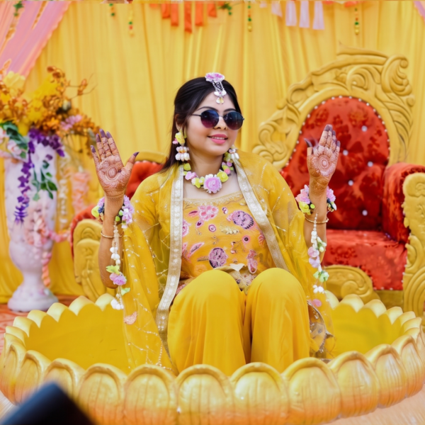 Sunshine Blossom Haldi Floral Jewelry Set