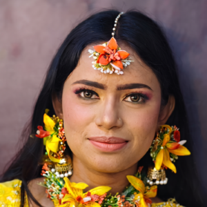 Radiant Sun-Kissed Marigold & Orange Floral Jewelry Set