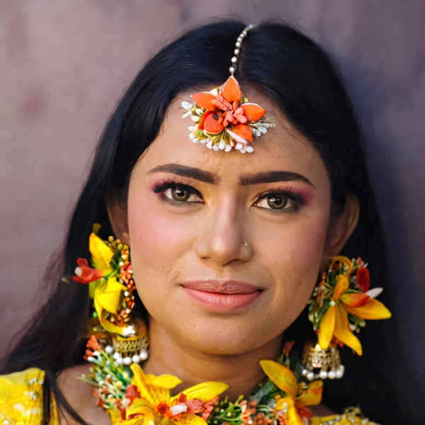 Radiant Sun-Kissed Marigold & Orange Floral Jewelry Set