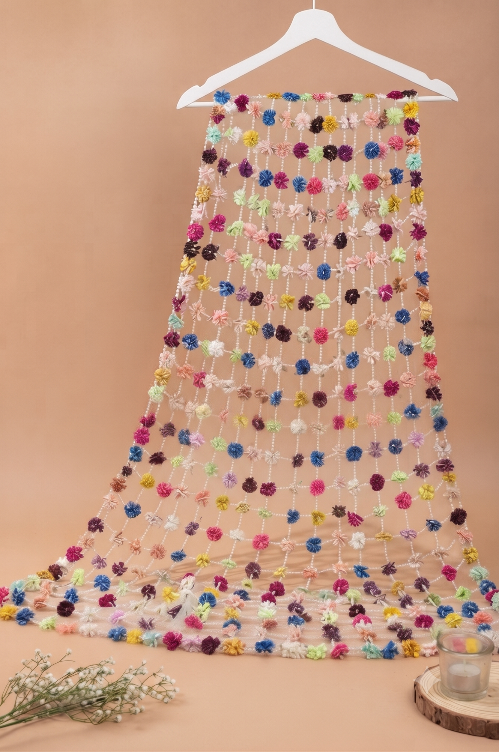 Pastal flower Dupatta
