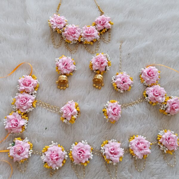 Pink & Yellow Floral Jewelry Set