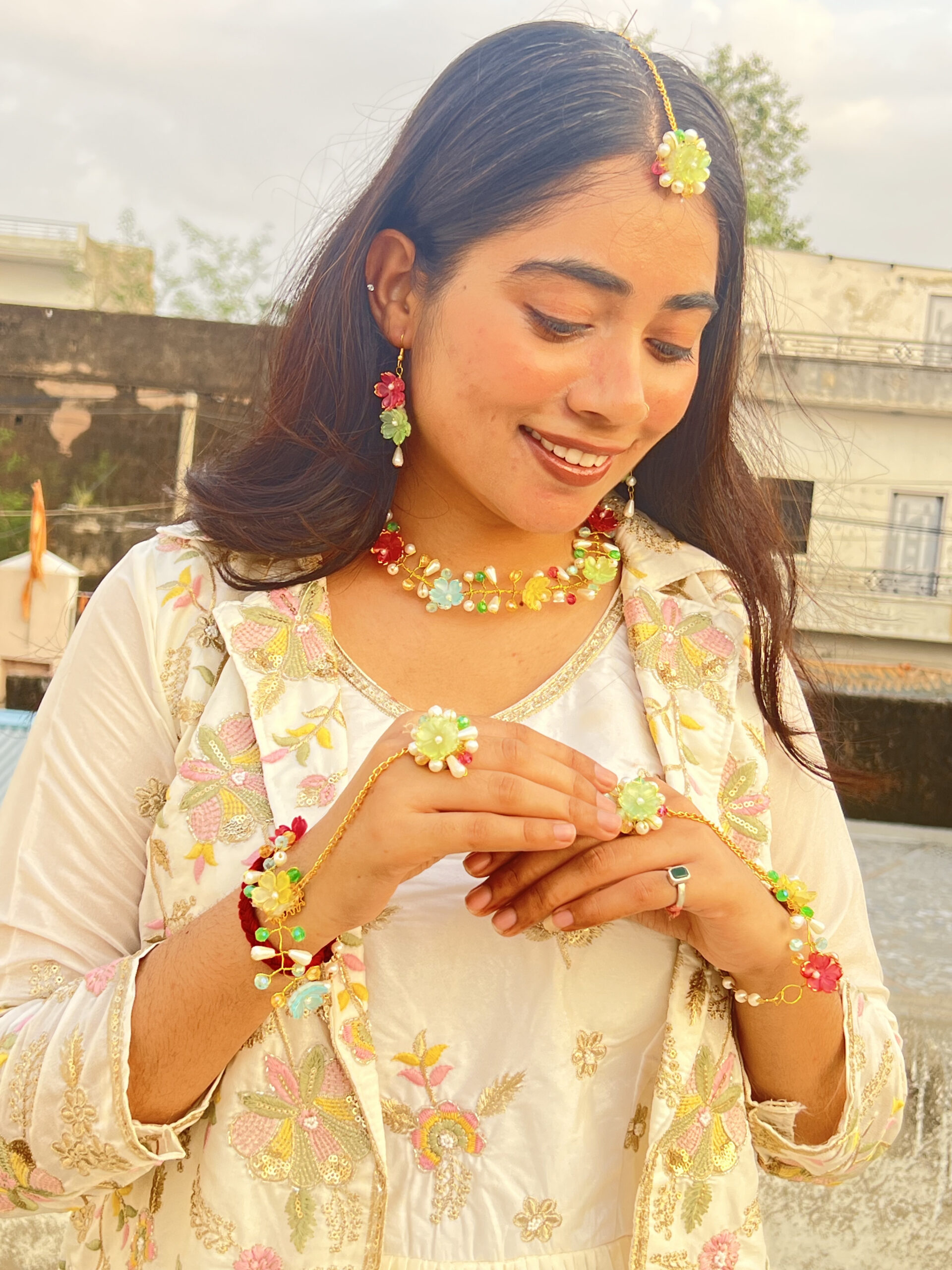 Pastel Garden Floral Jewellery Set
