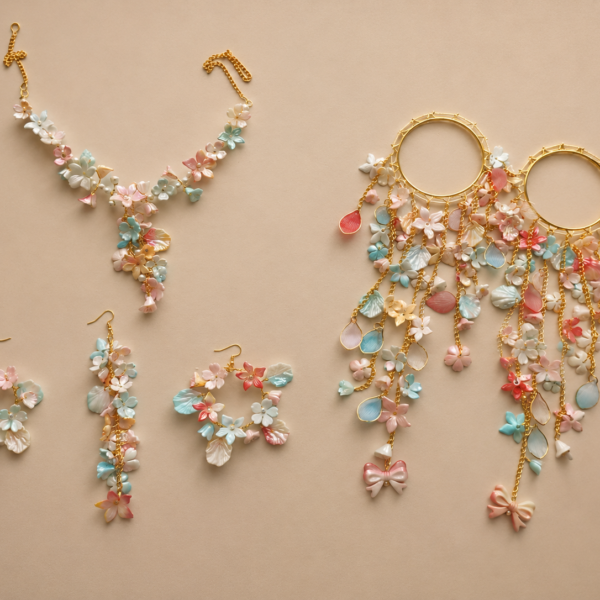 Multicolor Floral Dangling Jewellery Set