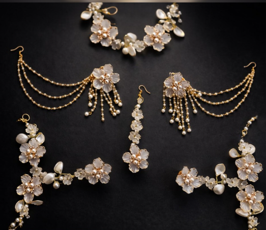 Ivory Pearl Blossom Jewelry Set