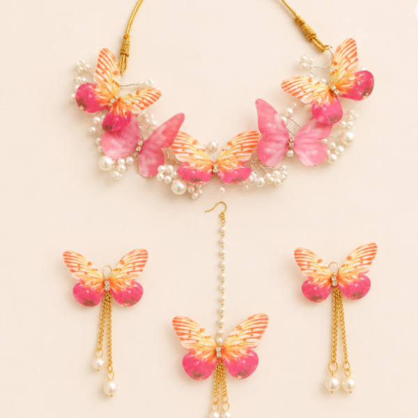 Coral Bloom Floral Bridal Jewelry Set