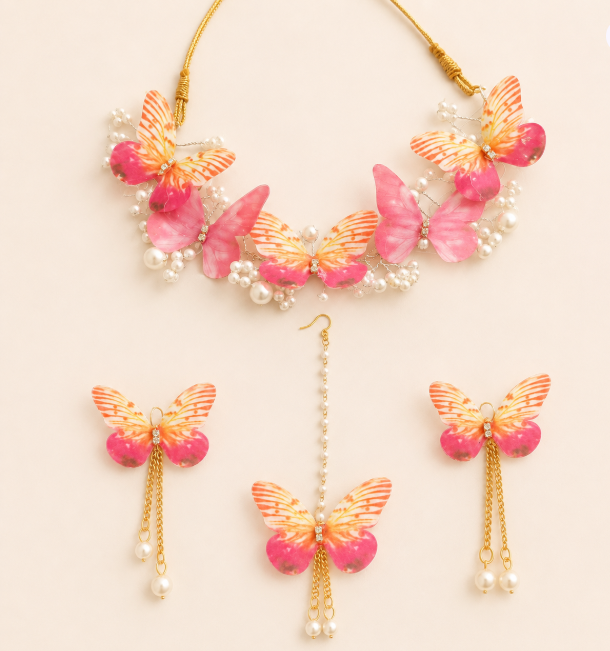 Coral Bloom Floral Bridal Jewelry Set